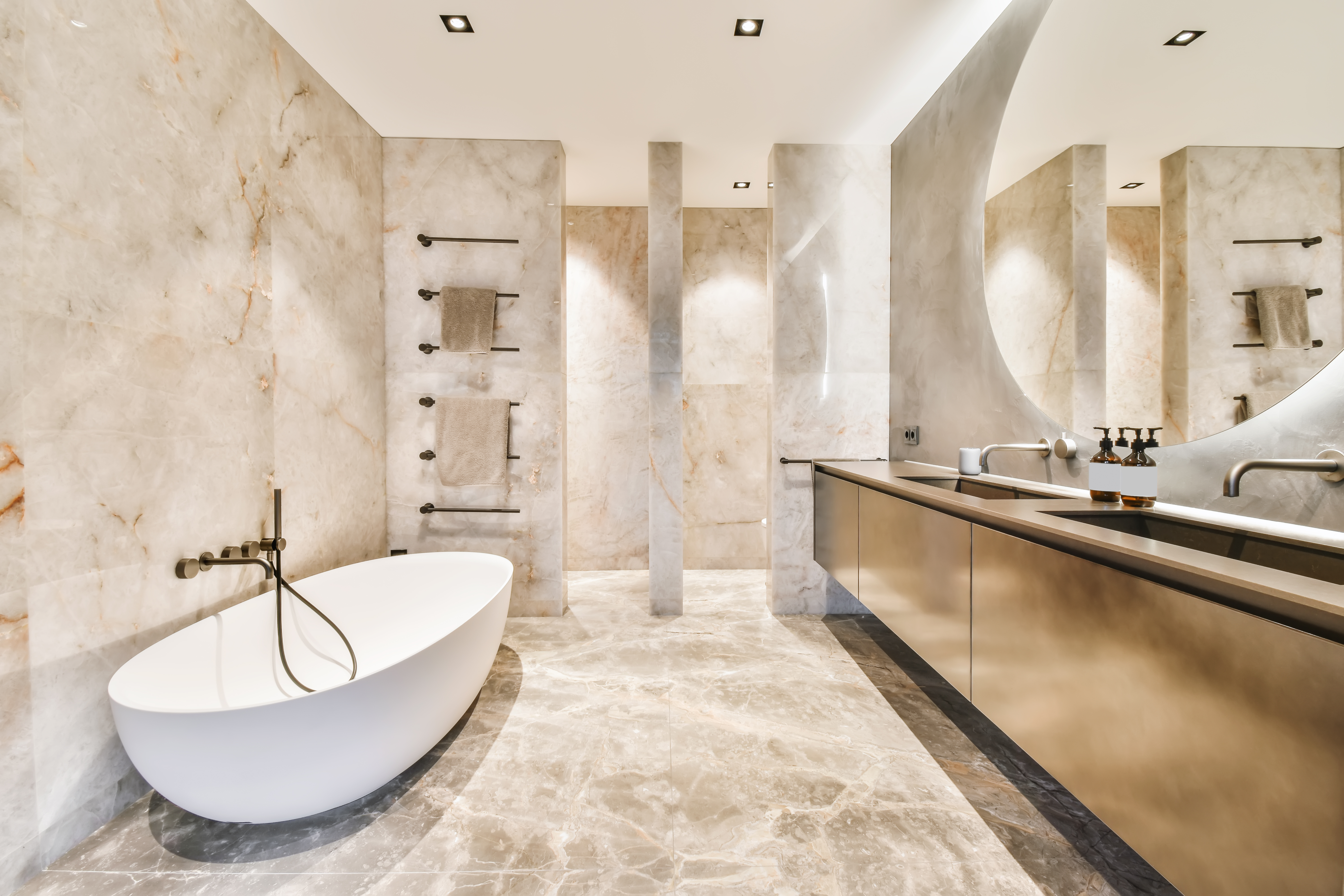 Bathroom remodel with luxury finishes